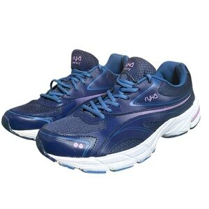 Ryka Blue Athletic Sneakers Comfort Walking Lace Shoes Womens Size 11 Memory